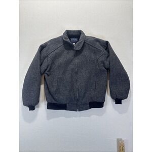 Vintage Manhattan Made in USA Wool Bomber Jacket Coat Mens L 42-44